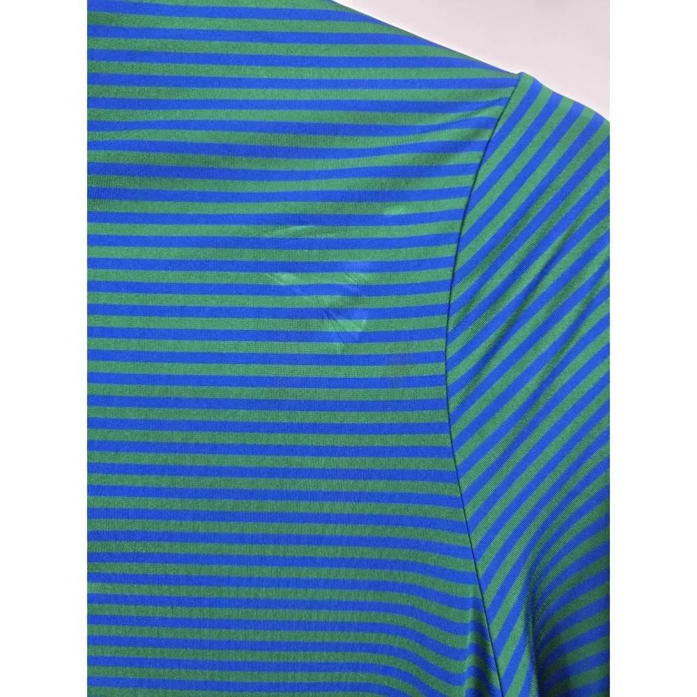 Ralph‎ Lauren RXL Polo Shirt Mens 2XL Golf Blue/Green Striped Casual Preppy